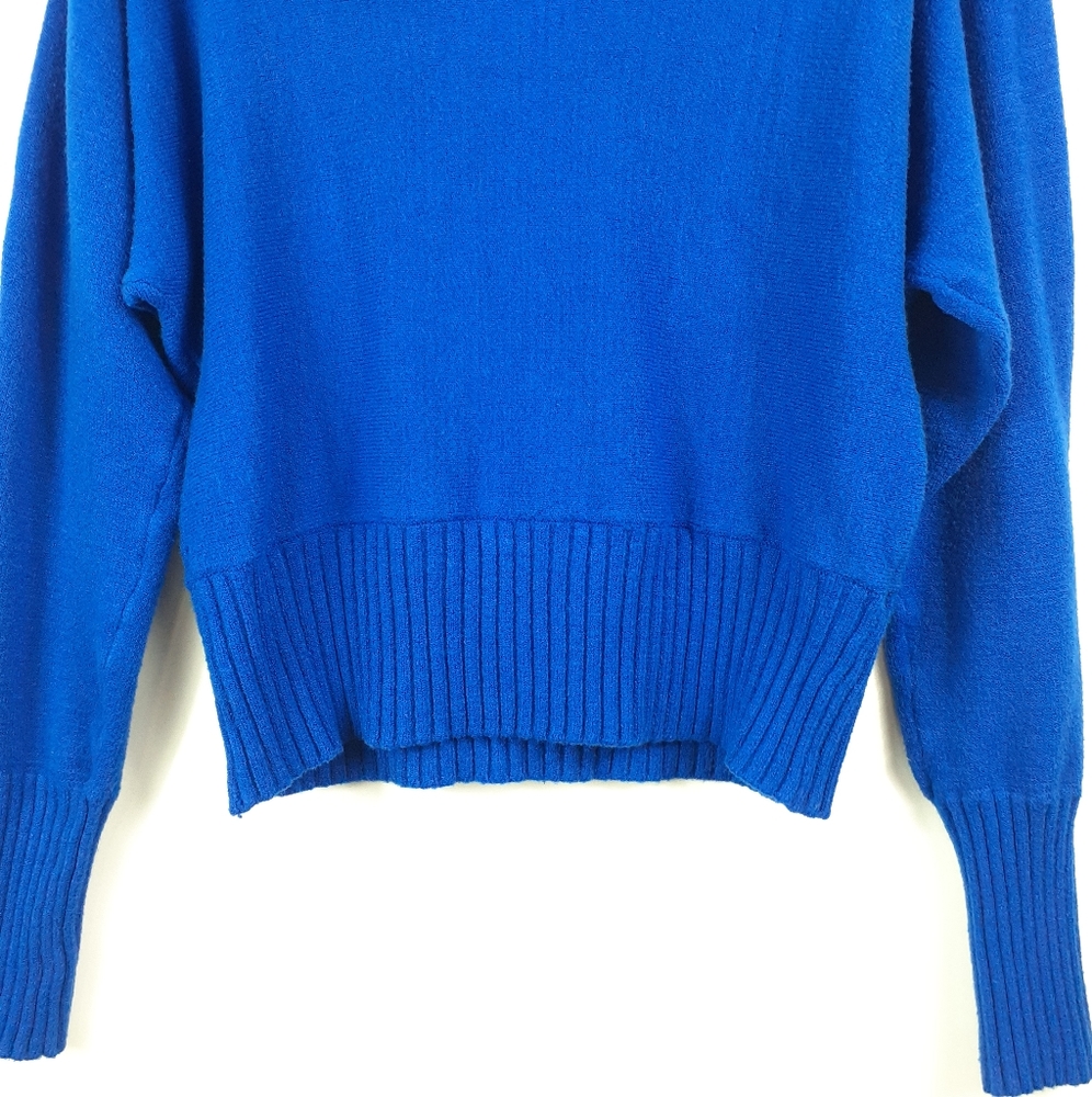 INC Blue Cowl Neck Fold Over Turtleneck Dolman Cro - Picture 4 of 11